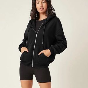 NWT Shein Basics Black Zip Up Hoodie